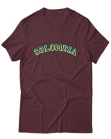 T-Shirt Unisex - Colombia - Color Thumbnail Μπορντό