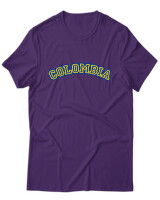 T-Shirt Unisex - Colombia - Color Thumbnail Σκούρο Μωβ