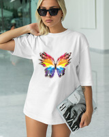 T-Shirt Classic - Color Splash Butterfly - Color Thumbnail WHITE