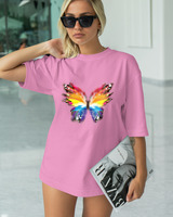 T-Shirt Classic - Color Splash Butterfly - Color Thumbnail PINK