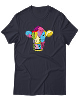 T-Shirt Αντρικό - Colorful Cow - Color Thumbnail Σκούρο Μπλε