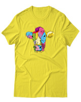 T-Shirt Αντρικό - Colorful Cow - Color Thumbnail Κίτρινο