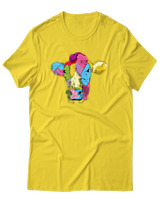 T-Shirt Αντρικό - Colorful Cow - Color Thumbnail Χρυσό Κίτρινο
