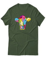 T-Shirt Αντρικό - Colorful Cow - Color Thumbnail Κυπαρισσί