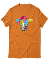 T-Shirt Αντρικό - Colorful Cow - Color Thumbnail Πορτοκαλί