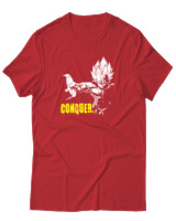 T-Shirt Αντρικό - Conquer Like Vegeta - Color Thumbnail Κόκκινο