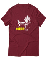 T-Shirt Αντρικό - Conquer Like Vegeta - Color Thumbnail Σκούρο Κόκκινο