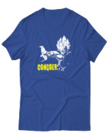 T-Shirt Αντρικό - Conquer Like Vegeta - Color Thumbnail Μπλε Ρουά