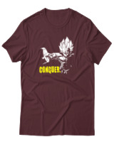 T-Shirt Αντρικό - Conquer Like Vegeta - Color Thumbnail Μπορντό