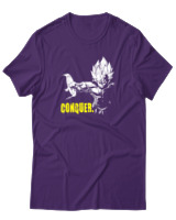 T-Shirt Αντρικό - Conquer Like Vegeta - Color Thumbnail Σκούρο Μωβ