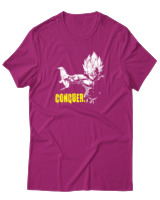 T-Shirt Αντρικό - Conquer Like Vegeta - Color Thumbnail Φουξια