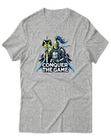 T-Shirt Αντρικό - Conquer The Game - Color Thumbnail Γκρι Μελανζέ