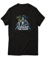 T-Shirt Αντρικό - Conquer The Game - Color Thumbnail Μαύρο