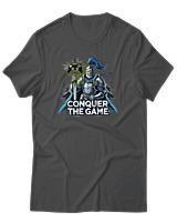 T-Shirt Αντρικό - Conquer The Game - Color Thumbnail Ανθρακί