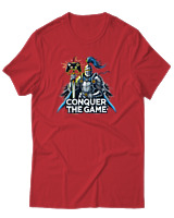 T-Shirt Αντρικό - Conquer The Game - Color Thumbnail Κόκκινο