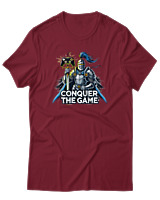 T-Shirt Αντρικό - Conquer The Game - Color Thumbnail Σκούρο Κόκκινο