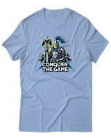T-Shirt Αντρικό - Conquer The Game - Color Thumbnail Γαλάζιο