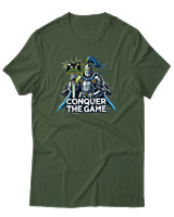 T-Shirt Αντρικό - Conquer The Game - Color Thumbnail Κυπαρισσί