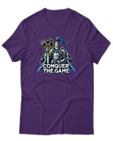 T-Shirt Αντρικό - Conquer The Game - Color Thumbnail Σκούρο Μωβ