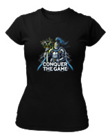 T-Shirt Στενή Γραμμή Γυναικείο - Conquer The Game - Color Thumbnail Μαύρο