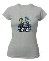 T-Shirt Στενή Γραμμή Γυναικείο - Conquer The Game - Color Thumbnail Γκρι Μελανζέ