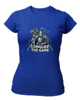 T-Shirt Στενή Γραμμή Γυναικείο - Conquer The Game - Color Thumbnail Μπλε Ρουά