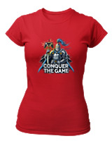 T-Shirt Στενή Γραμμή Γυναικείο - Conquer The Game - Color Thumbnail Κόκκινο