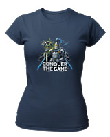 T-Shirt Στενή Γραμμή Γυναικείο - Conquer The Game - Color Thumbnail Σκούρο Μπλε