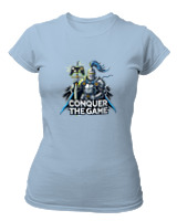 T-Shirt Στενή Γραμμή Γυναικείο - Conquer The Game - Color Thumbnail Γαλάζιο