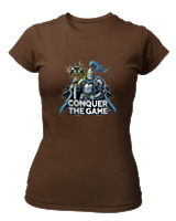 T-Shirt Στενή Γραμμή Γυναικείο - Conquer The Game - Color Thumbnail Καφέ