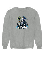 Φούτερ χωρίς κουκούλα Γυναικείο - Conquer The Game - Color Thumbnail Γκρι Μελανζέ