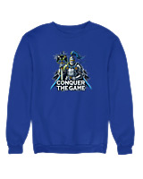 Φούτερ χωρίς κουκούλα Γυναικείο - Conquer The Game - Color Thumbnail Μπλε Ρουά