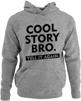 Φούτερ με κουκούλα - Cool Story Bro - Color Thumbnail Γκρι Μελανζέ
