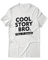 T-Shirt Unisex - Cool Story Bro - Color Thumbnail Άσπρο