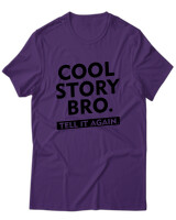 T-Shirt Unisex - Cool Story Bro - Color Thumbnail Σκούρο Μωβ