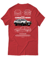 T-Shirt Αντρικό - Corolla AE86 - Color Thumbnail Κόκκινο