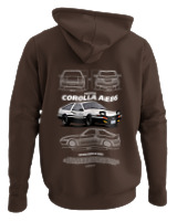 Φούτερ με κουκούλα - Corolla AE86 - Color Thumbnail Καφέ