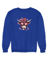 Φούτερ χωρίς κουκούλα Γυναικείο - Cow Lover - Color Thumbnail Μπλε Ρουά