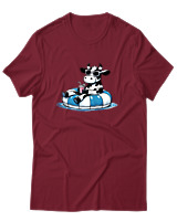 T-Shirt Αντρικό - Cow Vitamine Sea - Color Thumbnail Σκούρο Κόκκινο