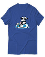 T-Shirt Αντρικό - Cow Vitamine Sea - Color Thumbnail Μπλε Ρουά
