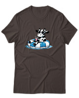T-Shirt Αντρικό - Cow Vitamine Sea - Color Thumbnail Καφέ