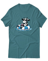 T-Shirt Αντρικό - Cow Vitamine Sea - Color Thumbnail Μπλε Πράσινο