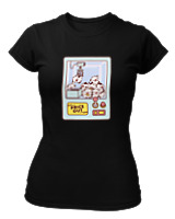 T-Shirt Στενή Γραμμή Γυναικείο - Cows Claw Machine - Color Thumbnail Μαύρο