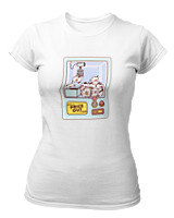 T-Shirt Στενή Γραμμή Γυναικείο - Cows Claw Machine - Color Thumbnail ΄Ασπρο