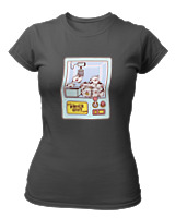 T-Shirt Στενή Γραμμή Γυναικείο - Cows Claw Machine - Color Thumbnail Ανθρακί