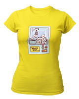 T-Shirt Στενή Γραμμή Γυναικείο - Cows Claw Machine - Color Thumbnail Κίτρινο