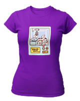 T-Shirt Στενή Γραμμή Γυναικείο - Cows Claw Machine - Color Thumbnail Σκούρο Μωβ