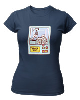 T-Shirt Στενή Γραμμή Γυναικείο - Cows Claw Machine - Color Thumbnail Σκούρο Μπλε