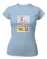 T-Shirt Στενή Γραμμή Γυναικείο - Cows Claw Machine - Color Thumbnail Γαλάζιο