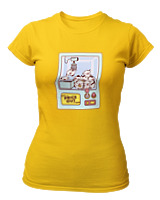 T-Shirt Στενή Γραμμή Γυναικείο - Cows Claw Machine - Color Thumbnail Χρυσό Κίτρινο